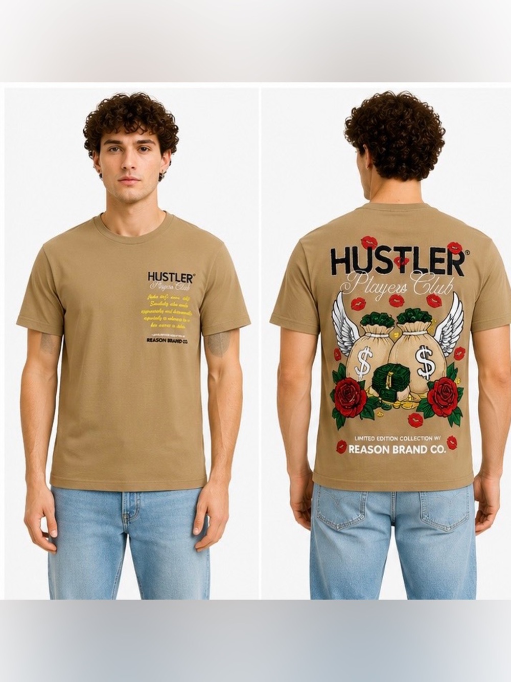 Reason Hustler Players Club Graphic T-Shirt Clay Men's Medium